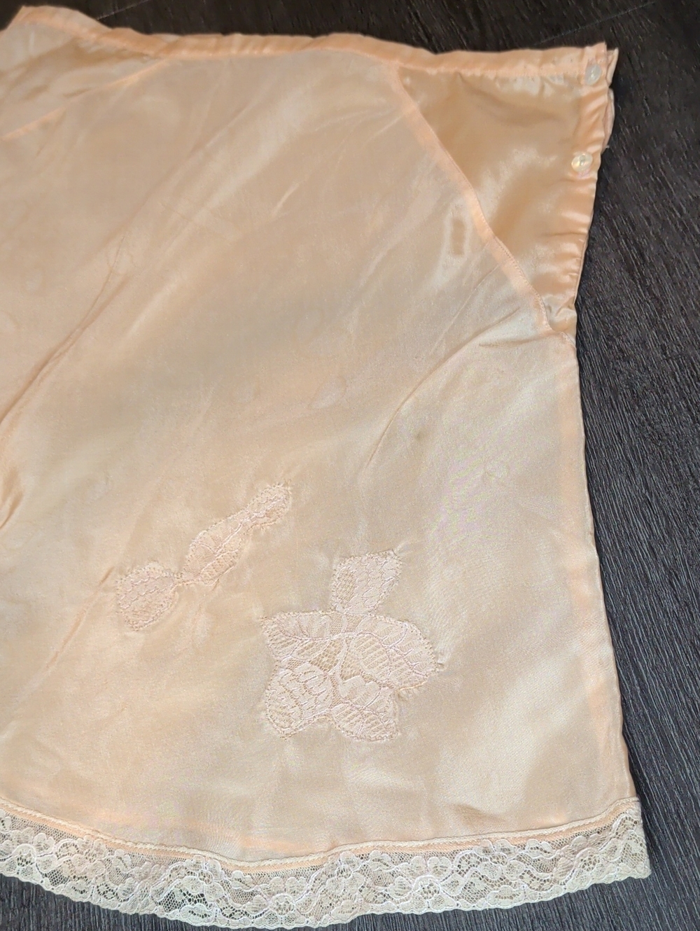 Antique 1920s 30s Tap Pants Peach French Knickers Side Button Art Deco - Picture 11 of 16